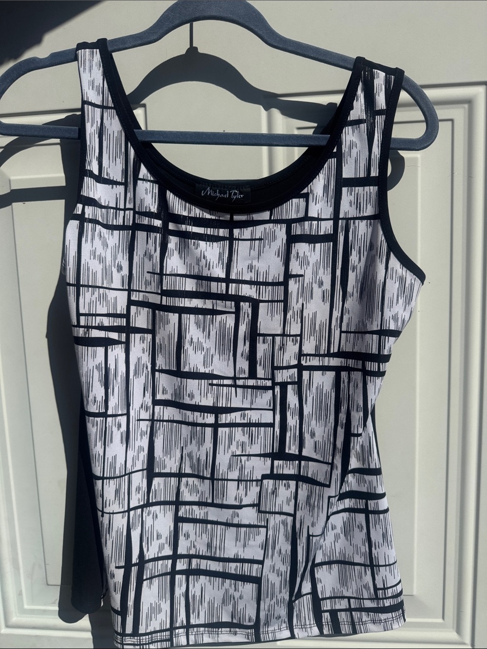 Michael Tyler Black & White Geometric Tank Top